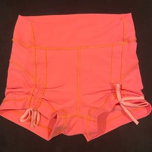 Lululemon: HotPink Cinch Tie neon orange stitching